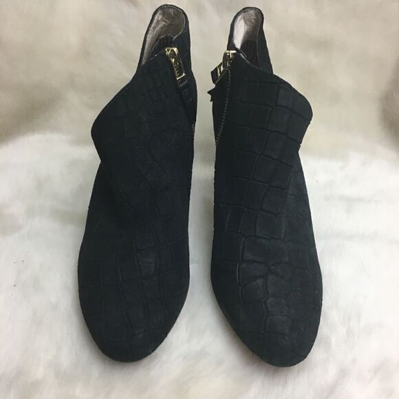 Matt‎ Bernson Jagguar Croc Leather Cutout Heeled Booties - Picture 4 of 10